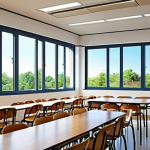**

"Bright and spacious exam hall interior during a sunny day, featuring comfortable seating, encouraging posters on the walls. Focus on a sense of calm and focus. Add a window showing a clear blue sky. Style: realistic, photograph."

**