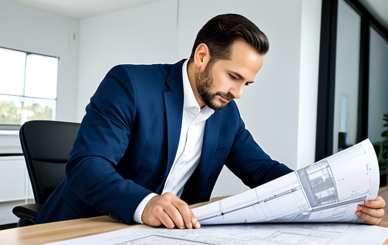 **

A professional architect, fully clothed in a modest business casual outfit, is reviewing blueprints in a bright, modern office. Natural lighting, clean environment, perfect anatomy, correct proportions, well-formed hands, appropriate attire, safe for work, professional, family-friendly.

**