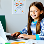 코딩교육지도사와 국제 자격증 연계 - Inspiring Young Coder**

"A bright, cheerful young girl (age 10-12) sitting at a desk with a laptop,...