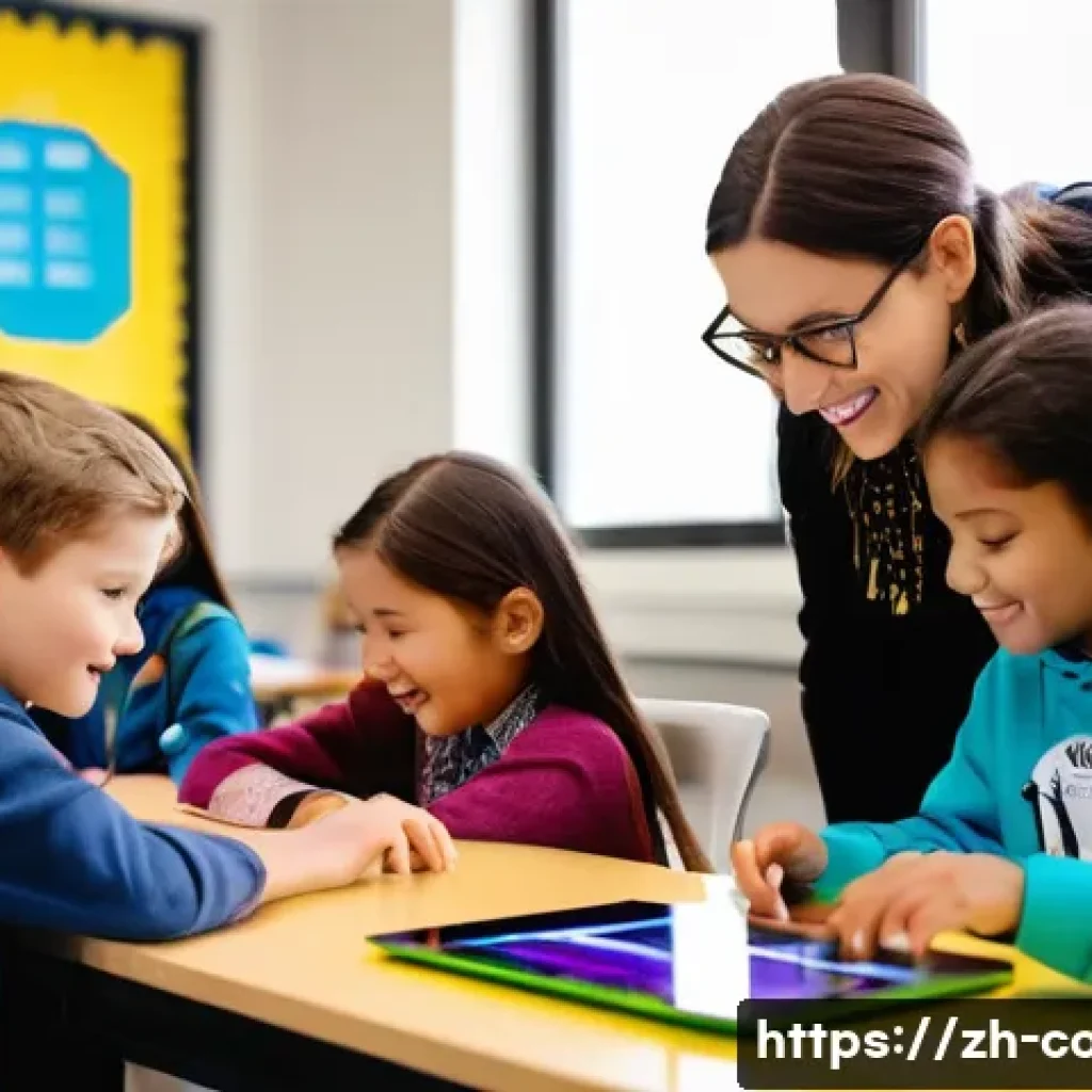 코딩교육지도사 시험 전 체크리스트 - **Prompt:** A vibrant, brightly lit classroom filled with a diverse group of elementary school child...