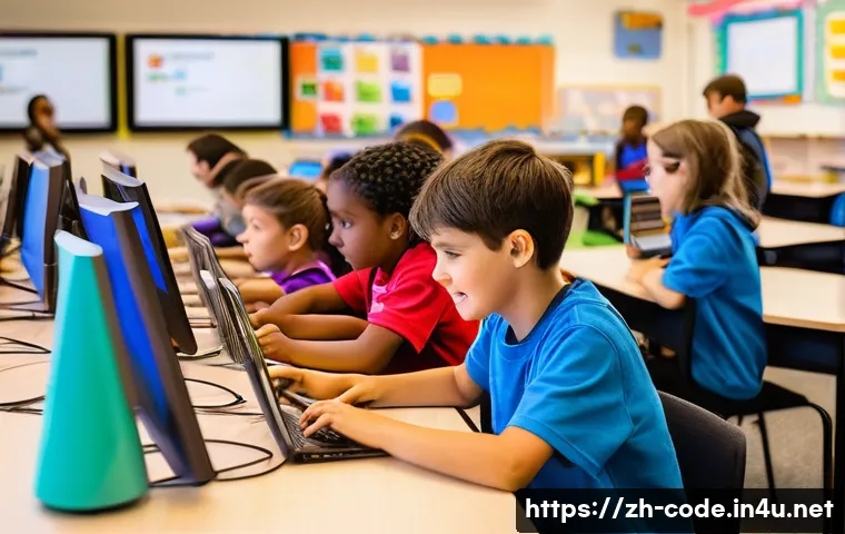 코딩교육지도사 자격증을 활용한 창업 사례 - **Prompt 1: Future Coders in Action**
    "A vibrant, brightly lit classroom filled with diverse chi...