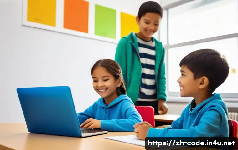 코딩교육지도사와 코딩캠프 운영 사례 - **Prompt 1: "The Spark of Discovery in a Modern Coding Classroom"**
    A vibrant and modern program...