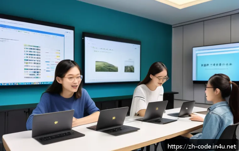 코딩교육지도사 온라인 강의 추천 - A modern online coding classroom scene featuring a diverse group of young adult Chinese students att...