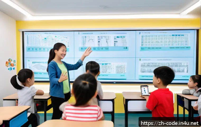 코딩교육지도사 이직 준비 체크리스트 - A modern classroom scene featuring a young female programming instructor teaching a diverse group of...